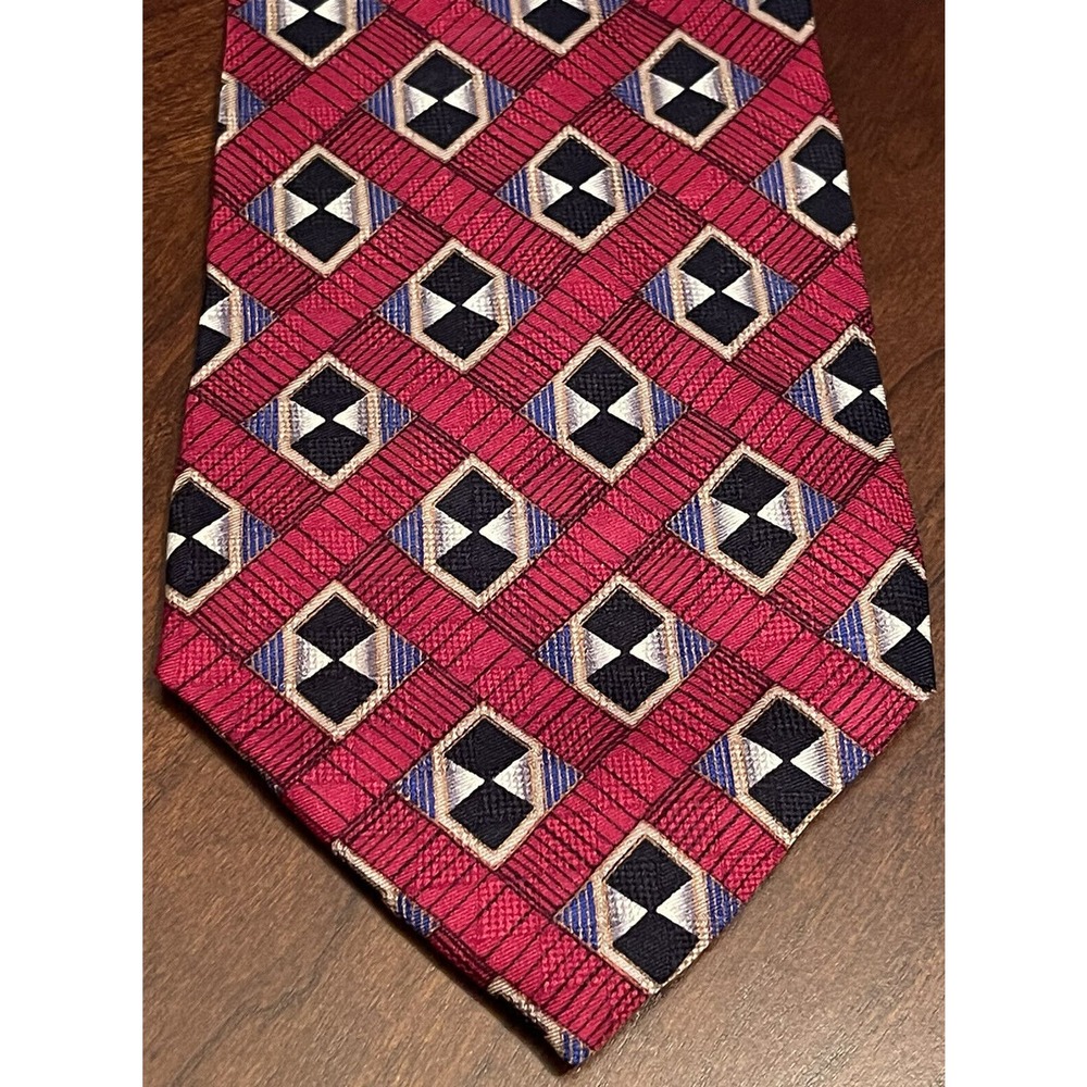 Brandini Le Collezioni Red Blue 100% Silk Men’s Neck Tie Made In USA